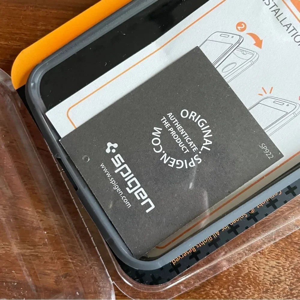 Spigen Black and Orange Phone Case Bumper Nexus 6 Ultra Hybrid